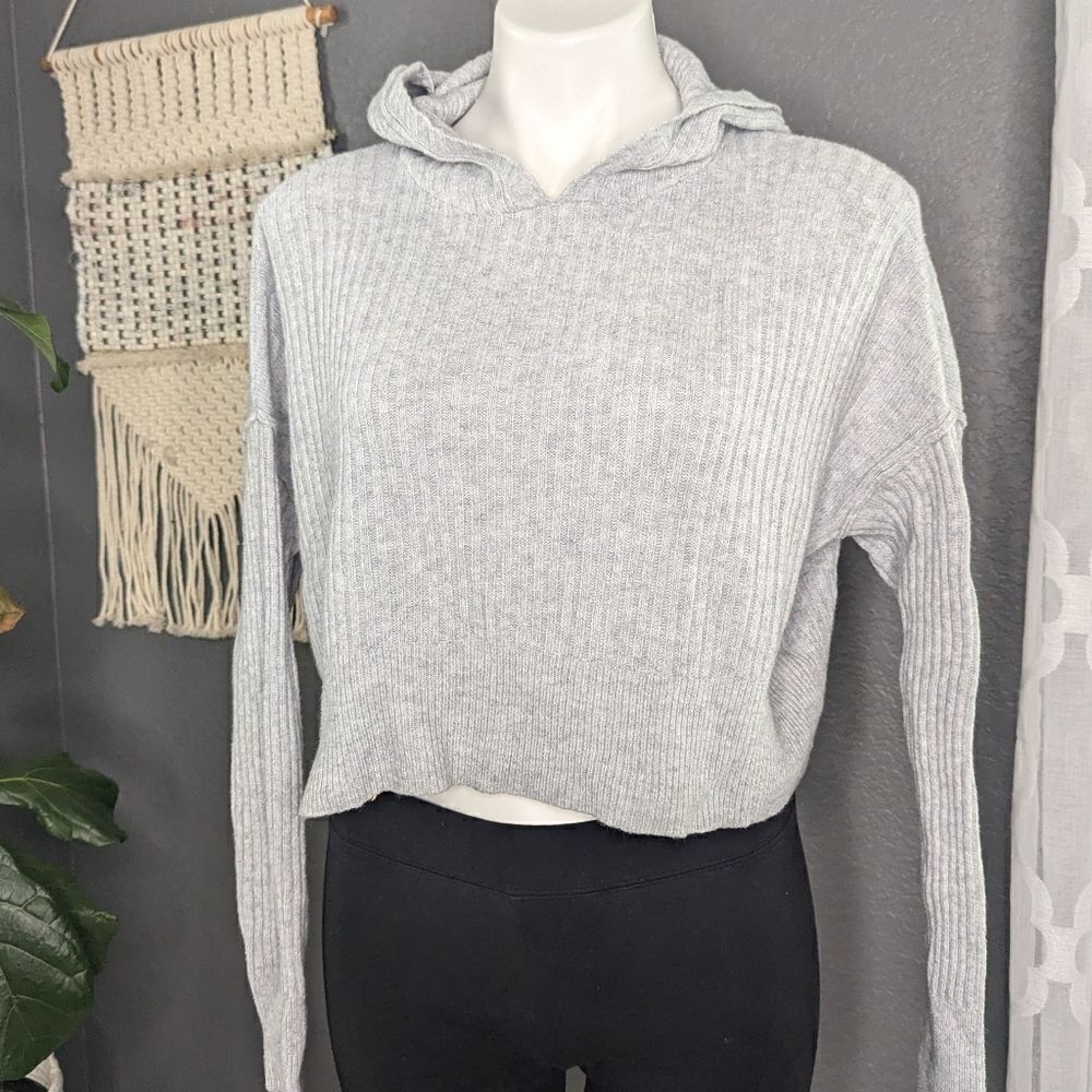 Aerie Offline Cropped Gray Sweater